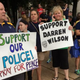 Supporters of Darren Wilson protest on his behalf.
Jon Swaine/Twitter